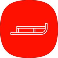 Sled Line Curve Icon vector