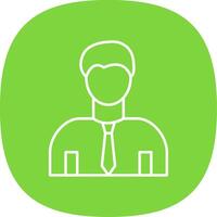 Office Worker Line Curve Icon vector