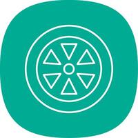 Wheel Line Curve Icon vector