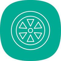 Wheel Line Curve Icon vector