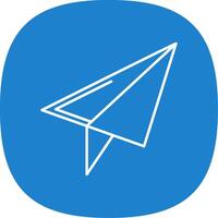 Paper Plane Line Curve Icon vector