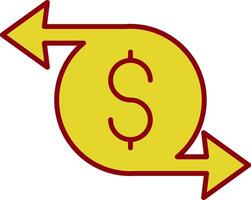 Money Transfer Line Two Color Icon vector