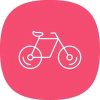 bicicleta línea curva icono vector