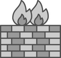 Firewall Fillay Icon vector