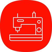 Sewing Machine Line Curve Icon vector