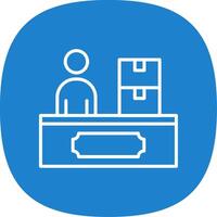 Checkin Line Curve Icon vector