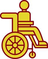 Disabled Person Line Two Color Icon vector