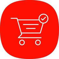 Checkout Line Curve Icon vector