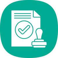 Approval Line Two Color Icon vector