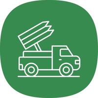 Missile Truck Line Curve Icon vector