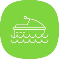 Jet Ski Line Curve Icon vector