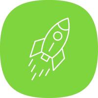 Rocket Line Curve Icon vector