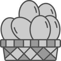 Eggs Basket Fillay Icon vector