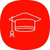 Mortarboard Line Curve Icon vector