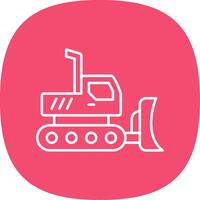 Excavator Line Curve Icon vector