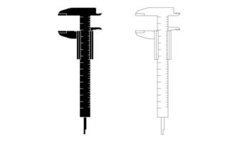 contorno silueta calibrador icono conjunto aislado en blanco antecedentes vector