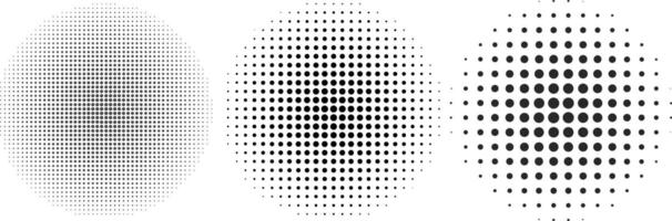 black white circular halftone dot pattern vector