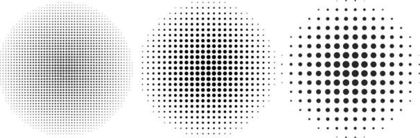 black white circular halftone dot pattern vector