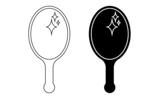 oval mirror icon set isolated on white background vector