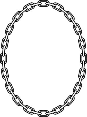 oval chain frame with copy space for text or design