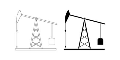 Pumpjack icon set isolated on white background vector