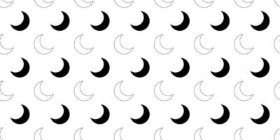 outline silhouette Crescent moon seamless pattern vector