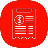 Receipt Line Curve Icon vector