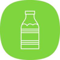 Milk Bottle Line Curve Icon vector