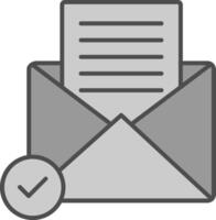 abierto correo electrónico relleno icono vector