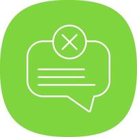 No Message Line Curve Icon vector