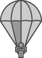 Parachuting Line Circle Icon vector