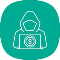 Money Laundering Line Curve Icon vector