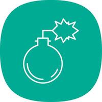 Bomb Line Curve Icon vector