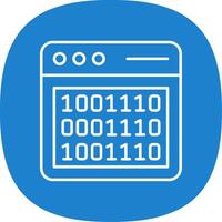 Binary Code Line Curve Icon vector