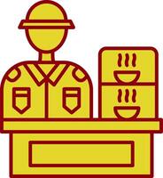 Canteen Line Circle Icon vector