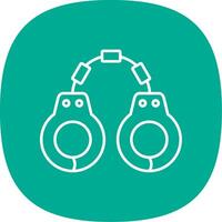 Handcuffs Line Curve Icon vector