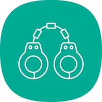 Handcuffs Line Curve Icon vector