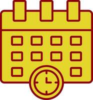 Schedule Line Two Color Icon vector