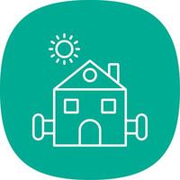 Farmhouse Line Curve Icon vector