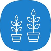 Grow Plant Line Curve Icon vector