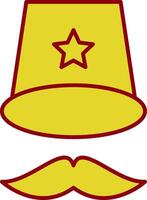 Top Hat Line Two Color Icon vector