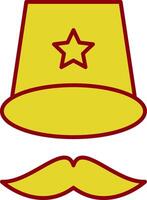 Top Hat Line Two Color Icon vector