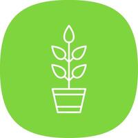 Plant Line Curve Icon vector