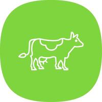 Cow Line Curve Icon vector