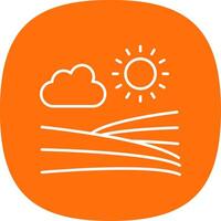 Farmland Line Curve Icon vector