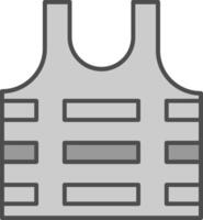 Bullet Proof Vest Fillay Icon vector