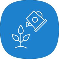 Watering Plants Line Curve Icon vector
