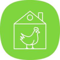 Chicken Line Curve Icon vector