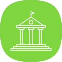 Government Building Line Curve Icon vector