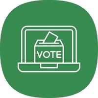 Online Voting Line Curve Icon vector